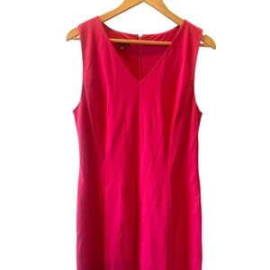 NWT‎ Talbots Hot Pink Sleeveless Pleated Embroidered Dress Size 14 Occasion Dres